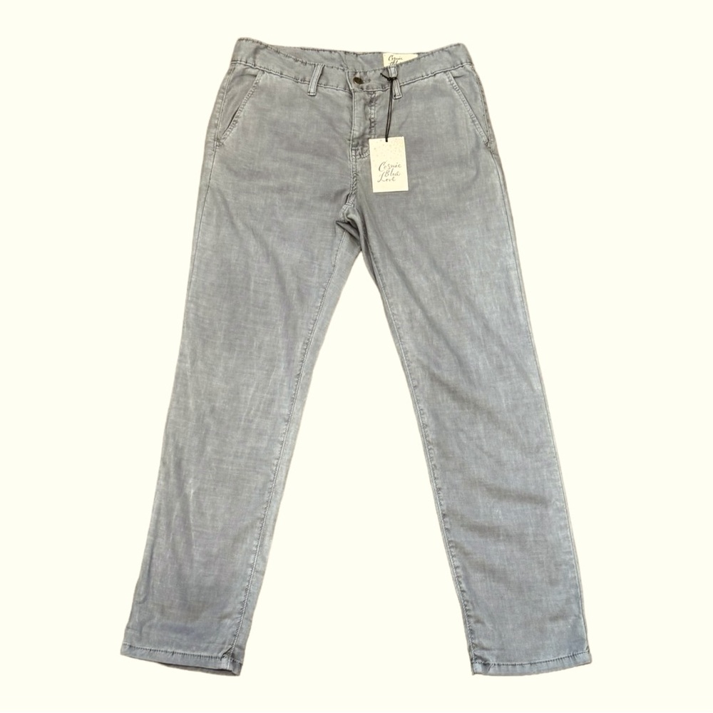 Cosmic Blue Love Pants Straight Leg Rain Storm Gray Color Size 27